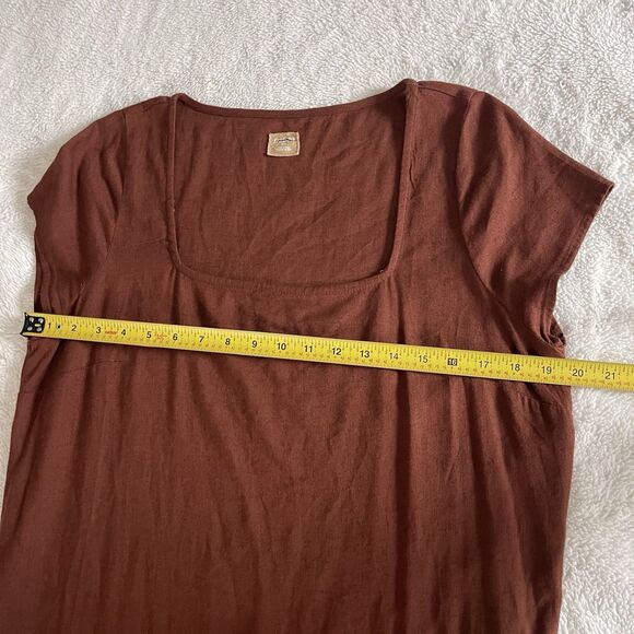 Free People Midi Dress Trop Belle Brown Cotton size L NWOT - Picture 3 of 11